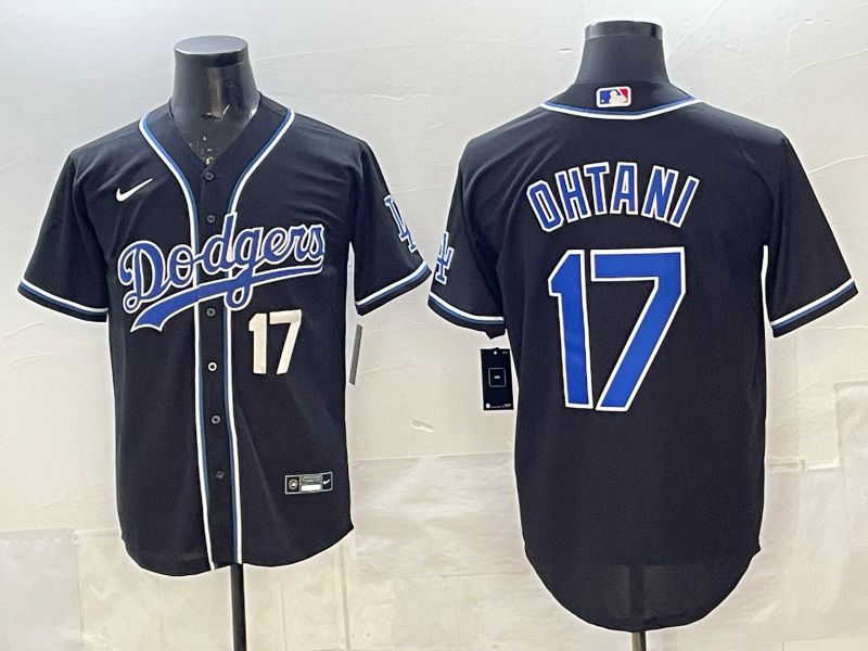 Men 2025 Los Angeles Dodgers #17 Ohtani Black Nike MLB Jersey style 087